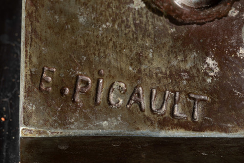 « LE TRAVAIL » Bronzestatue von Emile Louis Picault (1833-1915):