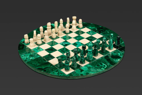 Malachite and Marble Chess Set: A Symbol of Luxury and Refinement 