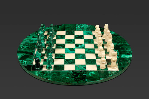 Malachite and Marble Chess Set: A Symbol of Luxury and Refinement 