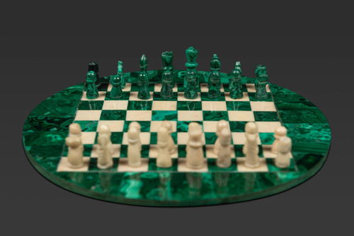Malachite and Marble Chess Set: A Symbol of Luxury and Refinement 