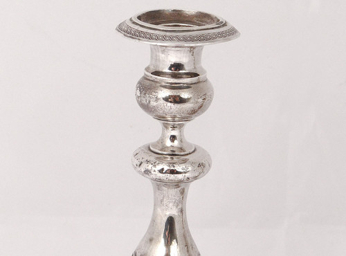 Paar russische Silberleuchter Minsker Goldschmied Pogorzelski Pb 874gr 19. Jahrhundert