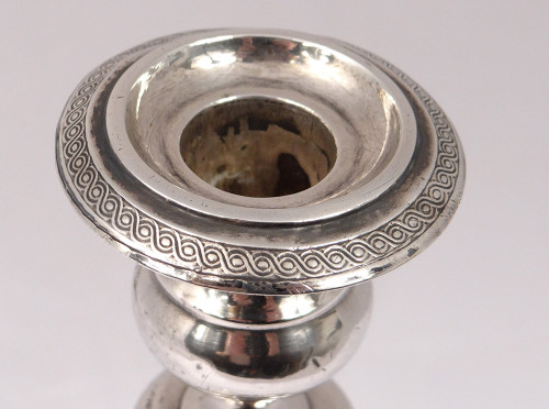 Paar russische Silberleuchter Minsker Goldschmied Pogorzelski Pb 874gr 19. Jahrhundert