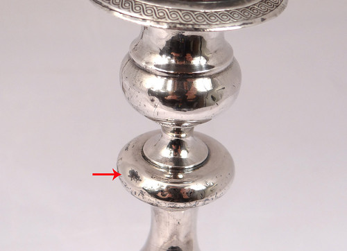 Paar russische Silberleuchter Minsker Goldschmied Pogorzelski Pb 874gr 19. Jahrhundert