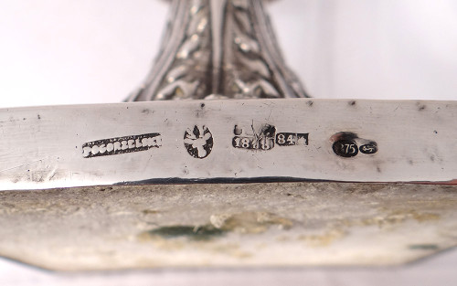 Paar russische Silberleuchter Minsker Goldschmied Pogorzelski Pb 874gr 19. Jahrhundert
