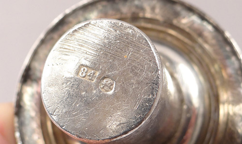 Paar russische Silberleuchter Minsker Goldschmied Pogorzelski Pb 874gr 19. Jahrhundert