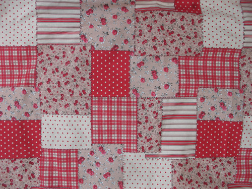 Pair of pure cotton patchwork style country decor curtains