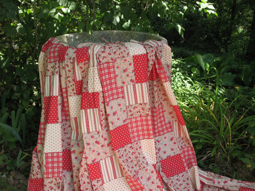Pair of pure cotton patchwork style country decor curtains