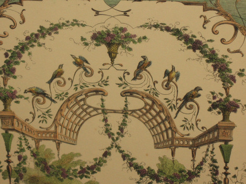 Bacchic feast after Watteau color engraving by J. Moyreau framed d: 66 x 91 cm 
