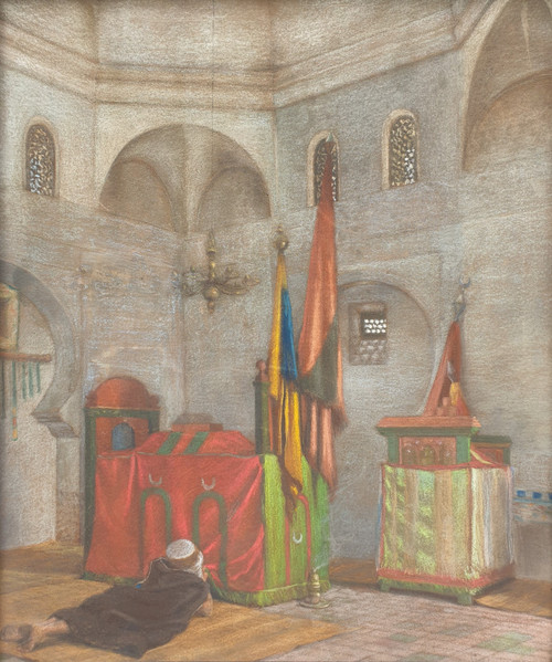 French school of the 19th century - Interior of a mausoleum