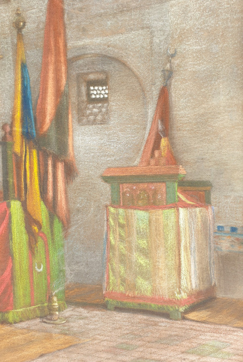 French school of the 19th century - Interior of a mausoleum