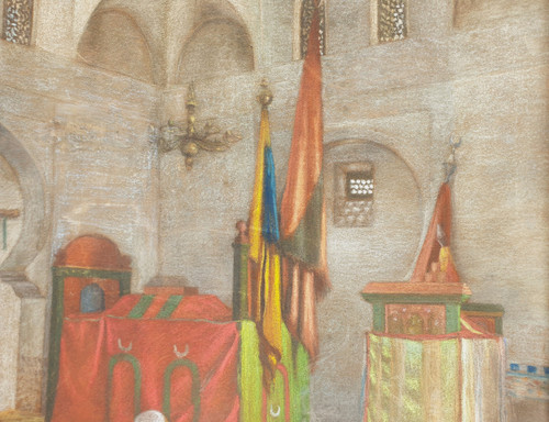 French school of the 19th century - Interior of a mausoleum