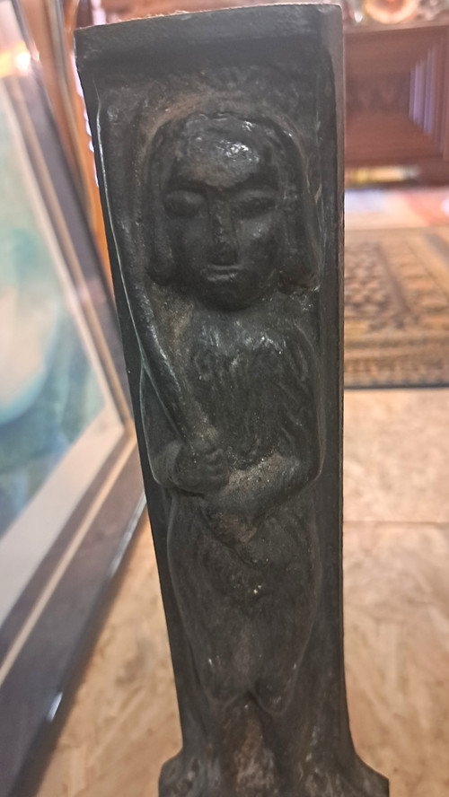 Pairs of Gothic Fireplace Andirons from the High Medieval Period, 18th century 