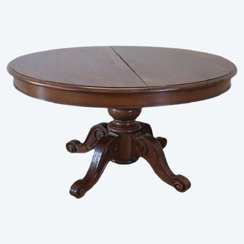 Table de salle à manger ovale en noyer massif 