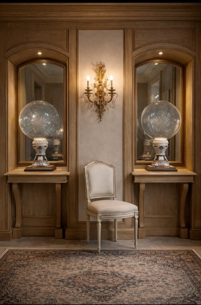 Old pharmacy crystal balls for perfume, exceptional bases