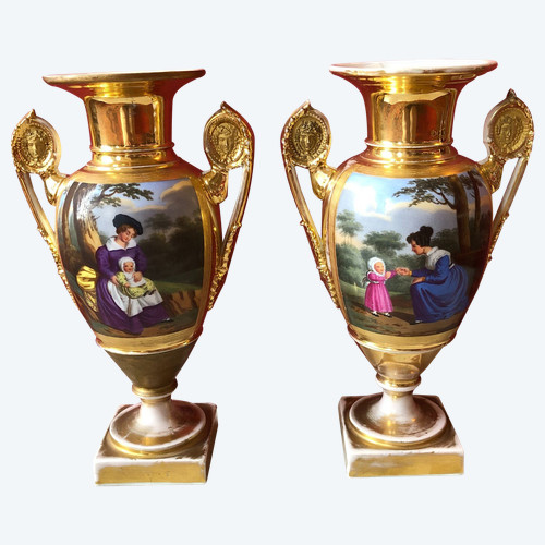 Paire de vases, époque Charles X 