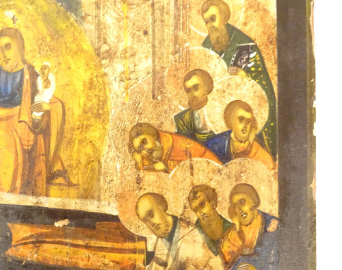 Russisch Orthodoxe Ikone HSP Dormition Jungfrau Maria Mutter Gott Apostel XVIII.