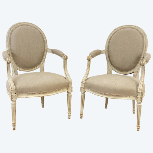 Paire de cabriolet d'époque Louis XVI