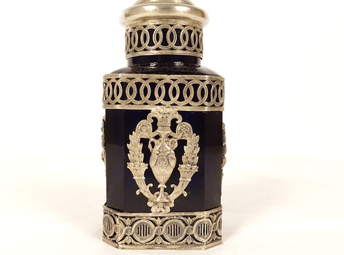Flakon Silber Massiv Deutsch Hanau Venus Muschel Vase Schwäne Ende XIX.