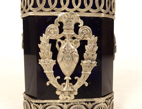 Flakon Silber Massiv Deutsch Hanau Venus Muschel Vase Schwäne Ende XIX.