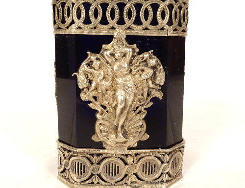 Flakon Silber Massiv Deutsch Hanau Venus Muschel Vase Schwäne Ende XIX.