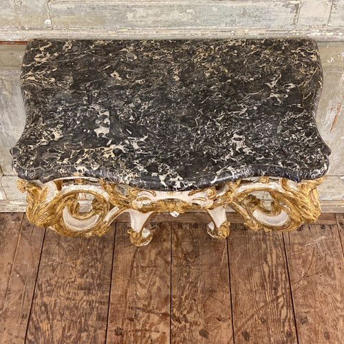 Console in painted and gilded wood 18th century