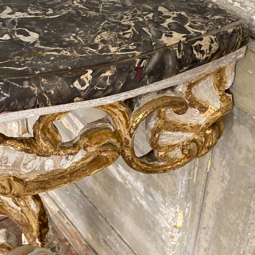 Console in painted and gilded wood 18th century