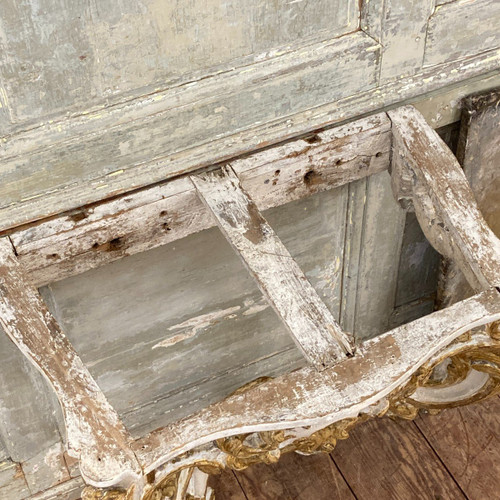 Console in painted and gilded wood 18th century