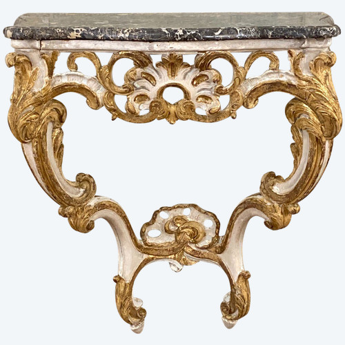 Console in painted and gilded wood 18th century
