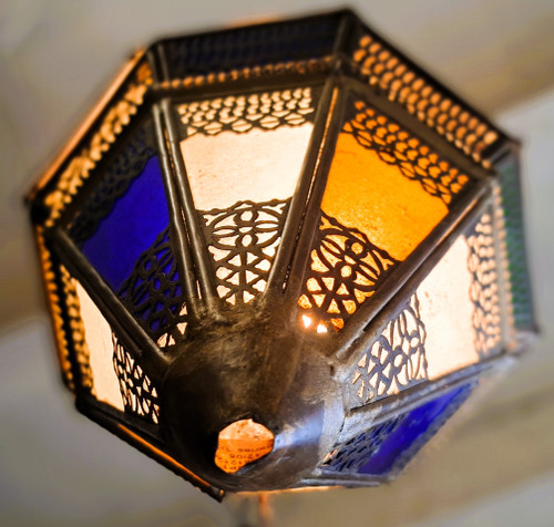 Antique oriental hanging lantern, early 20th century