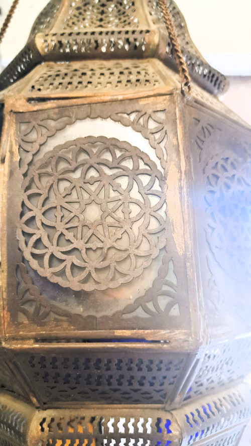 Antique oriental hanging lantern, early 20th century