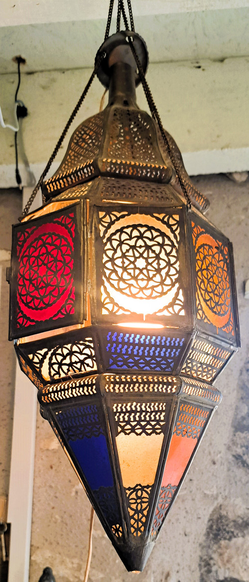 Antique oriental hanging lantern, early 20th century