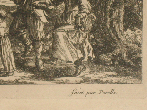 Acqua Terra Aria Fuoco Incisioni di Gabriel Perelle (1604-1677) incorniciate XIX secolo