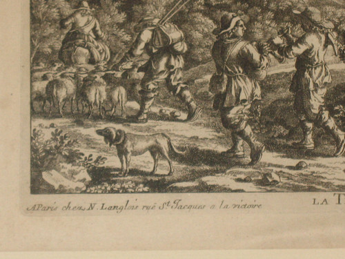 Acqua Terra Aria Fuoco Incisioni di Gabriel Perelle (1604-1677) incorniciate XIX secolo
