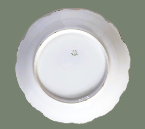   Limoges Jean Pouyat Porcelain Plate With Rose Decor