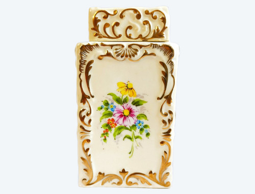 Paris Porcelain Hand Painted Tea Box 19th C