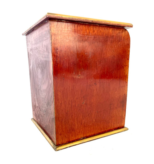 Antique cigar cabinet in mahogany and brass