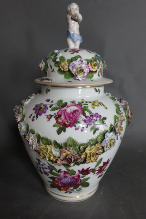 Pair of Samson porcelain covered pots