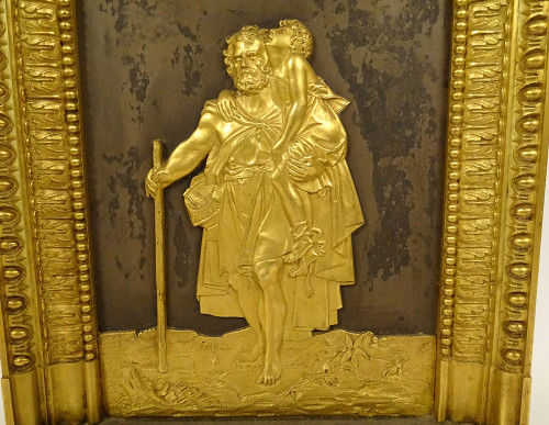 Orologio a palmetta in bronzo dorato Bélisaire Baron Gérard XIX secolo