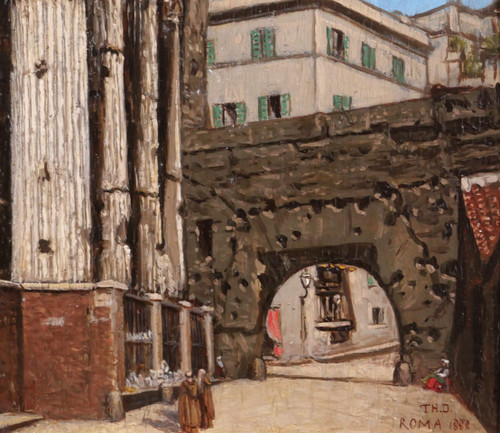 Pittura Italia Roma Grand Tour tempio rovine Antichità impressionismo romano