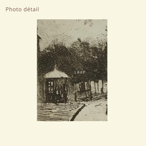Etching by Eugène Viala - aquafortist from Aveyron