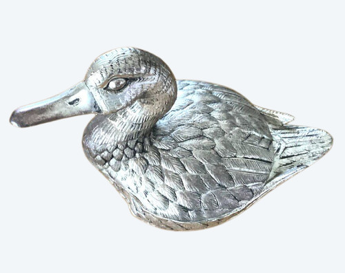 Silberne Metall-Ente Tisch-Kühlbox Mauro Manetti 1960