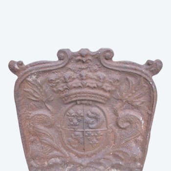 Plaque de cheminée en fonte d'époque XVII ième