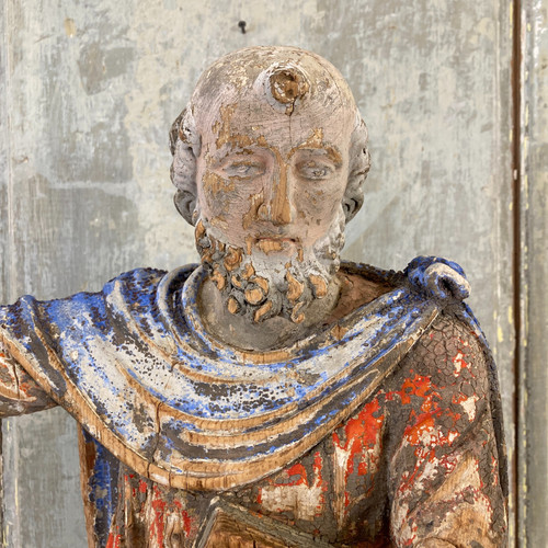 Saint in carved wood 18th century