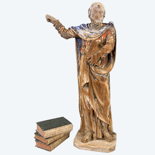Saint in carved wood 18th century