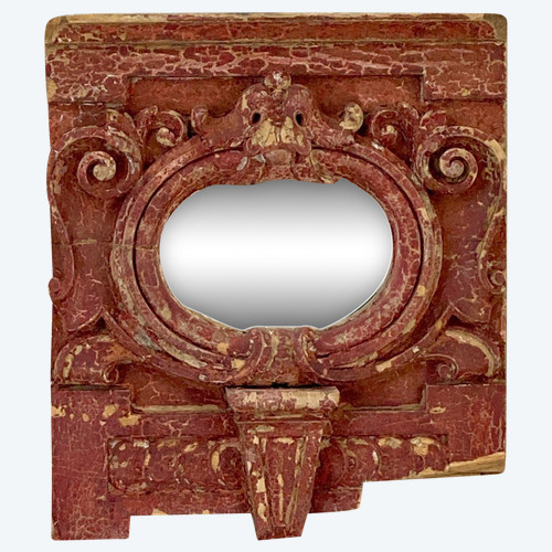 18th Century Carved Wood "oeil De Boeuf" Mirror