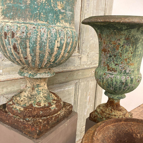 Drei große Medici-Vasen aus Gusseisen XIX