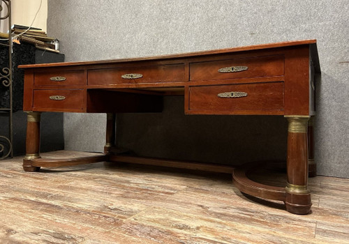 bureau Ministre double face style Empire en acajou vers 1900