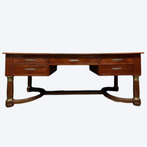 bureau Ministre double face style Empire en acajou vers 1900