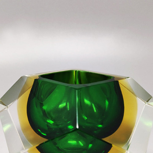 1960s Astonishing Green Murano Ashtray or Bowl By Flavio Poli for Seguso. Made in Italy