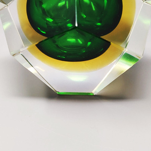 1960s Astonishing Green Murano Ashtray or Bowl By Flavio Poli for Seguso. Made in Italy